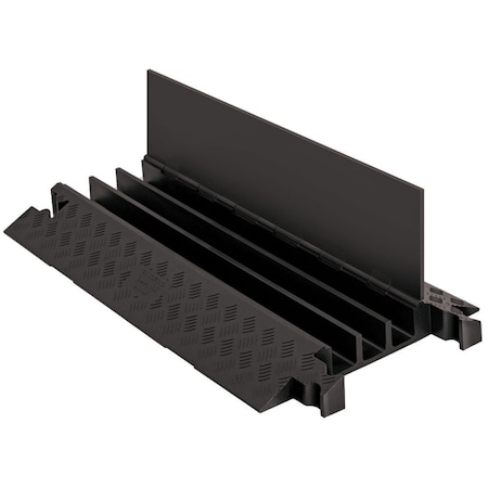 Checkers Cable Protector, 3 in H, 36 in L, 20 in W, 3 Channel, Polyurethane, Black GD3X225-B/B